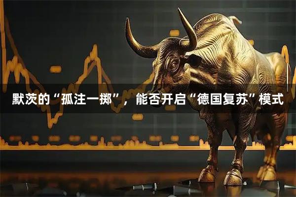 默茨的“孤注一掷”，能否开启“德国复苏”模式
