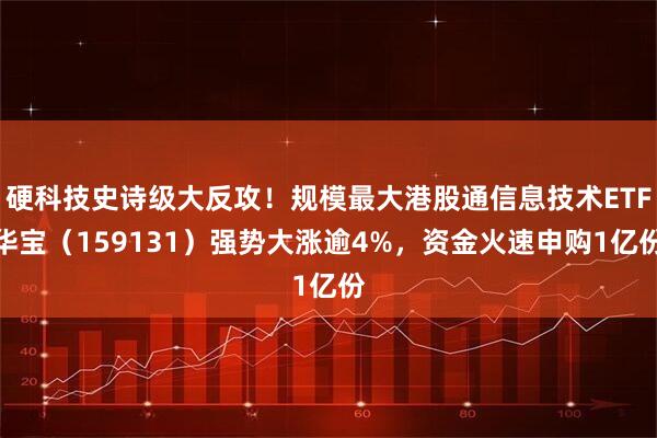 硬科技史诗级大反攻！规模最大港股通信息技术ETF华宝（159131）强势大涨逾4%，资金火速申购1亿份
